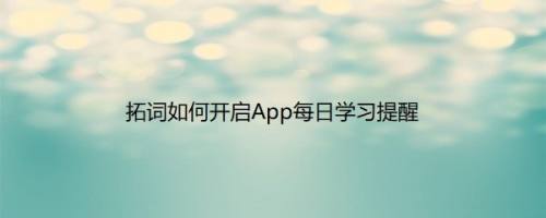 拓词如何开启App每日学习提醒