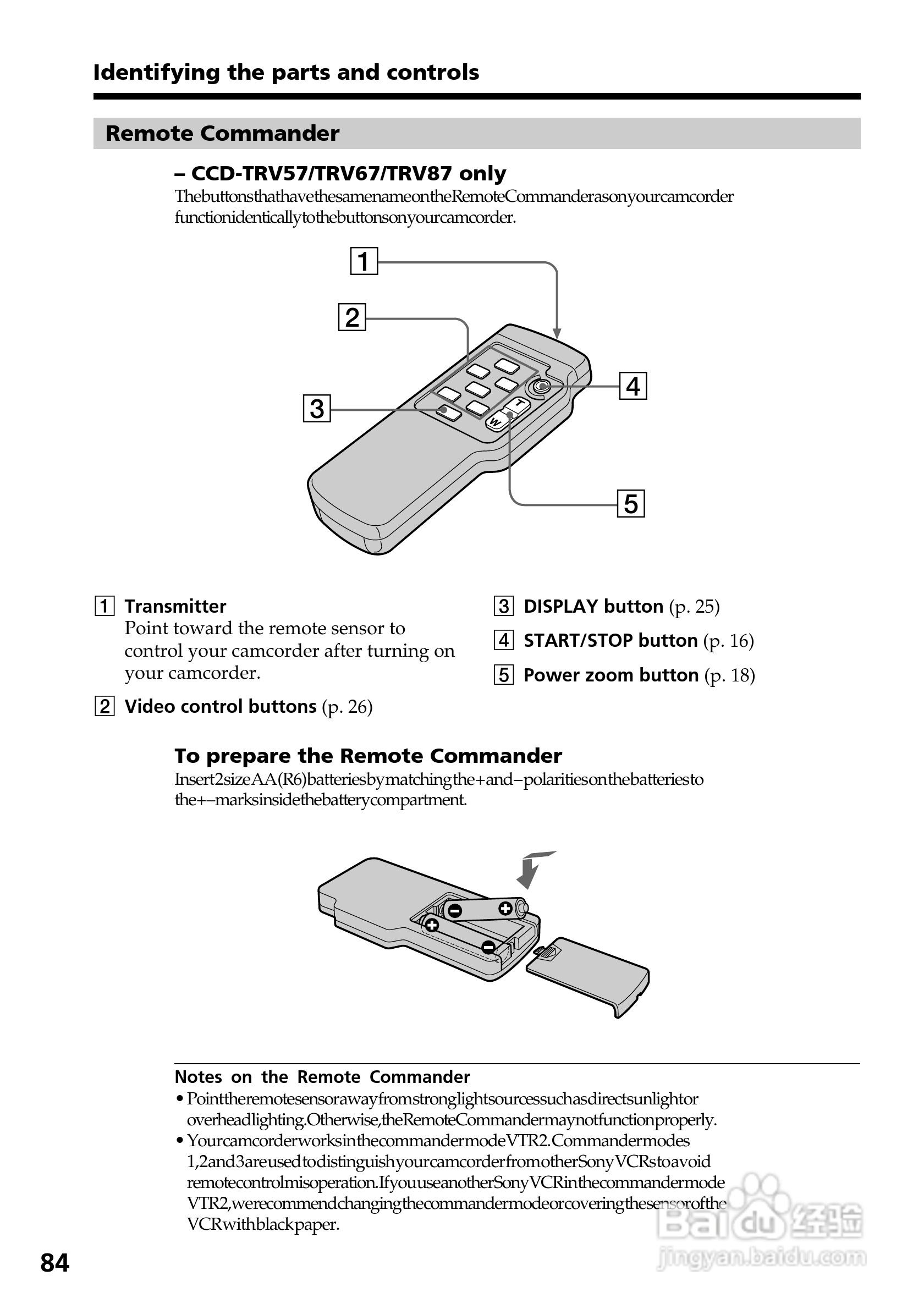 索尼CCD-TRV67模拟摄像机说明书:[9]