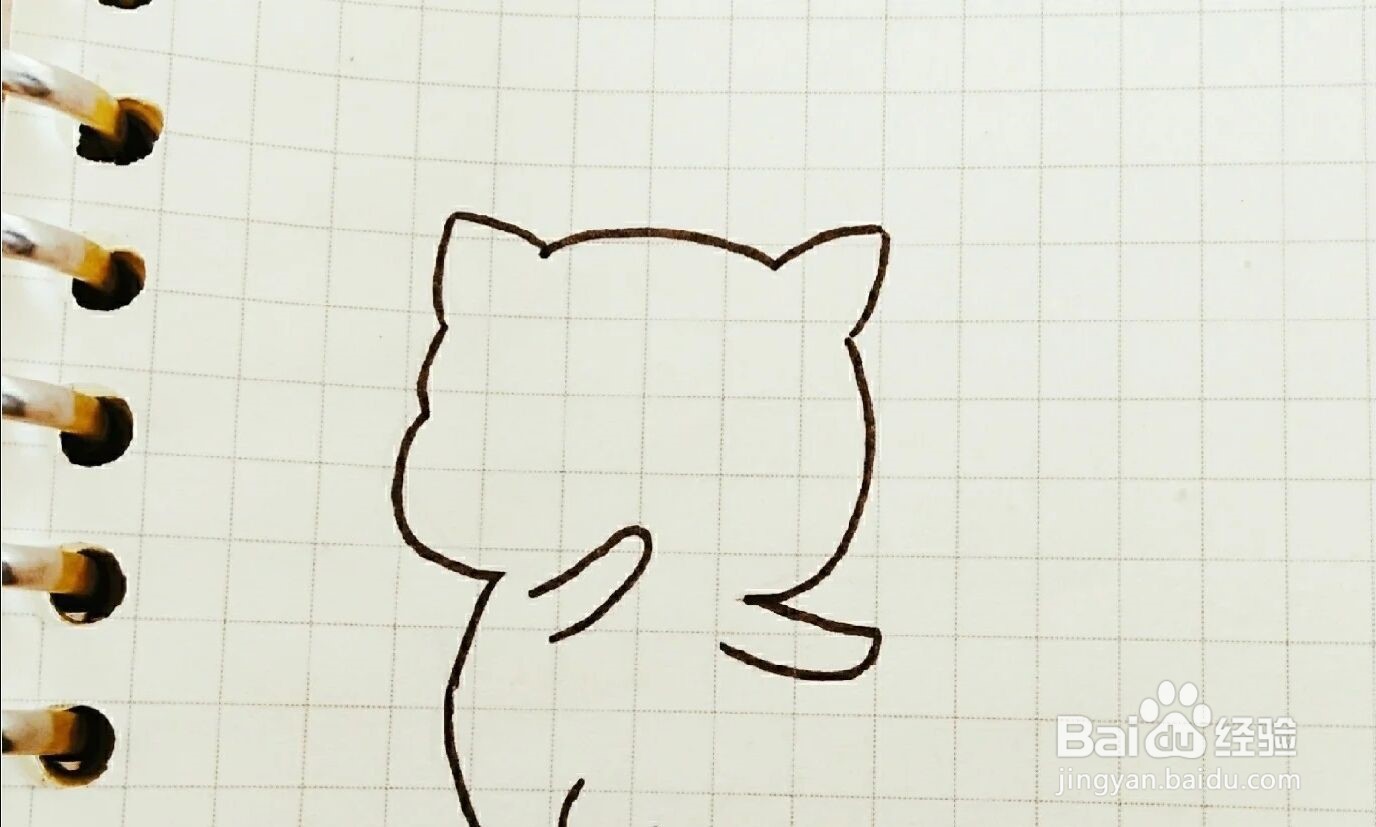 蜜桃猫简笔画教程