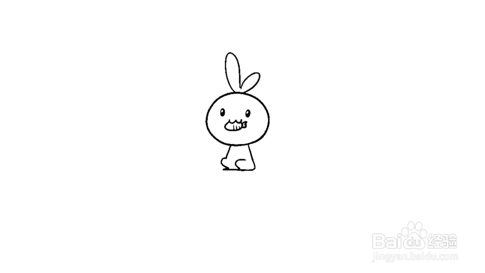 小兔子吃萝卜简笔画教程