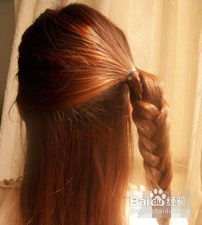 鱼骨辫花环侧扎发详细步骤图解