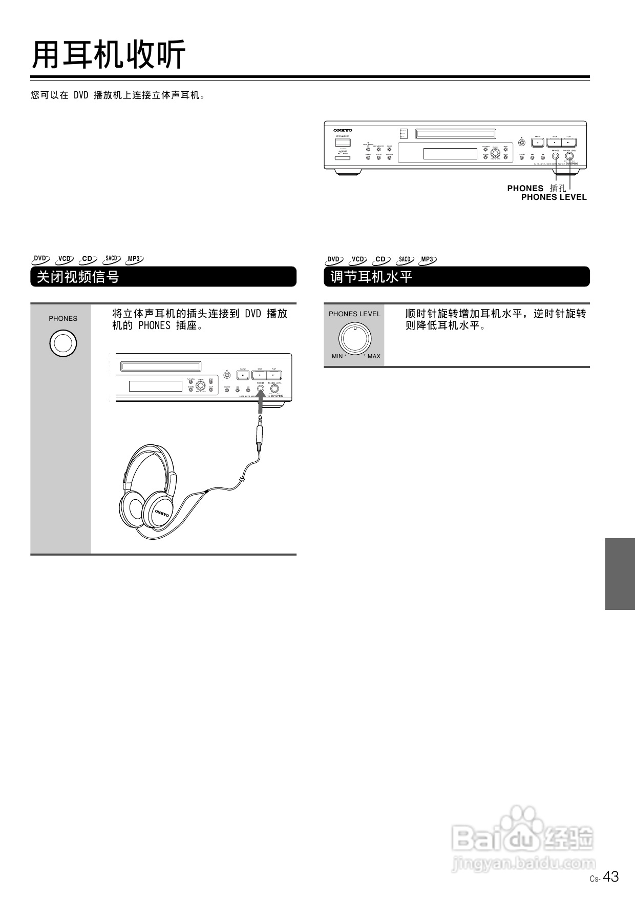 安桥DVD播放机DV-SP800型使用说明书:[3]