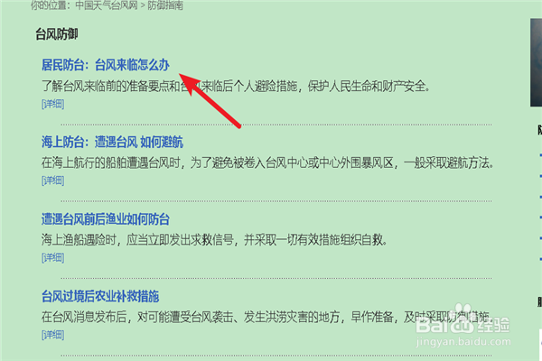 如何查看台风天的防御指南知识？