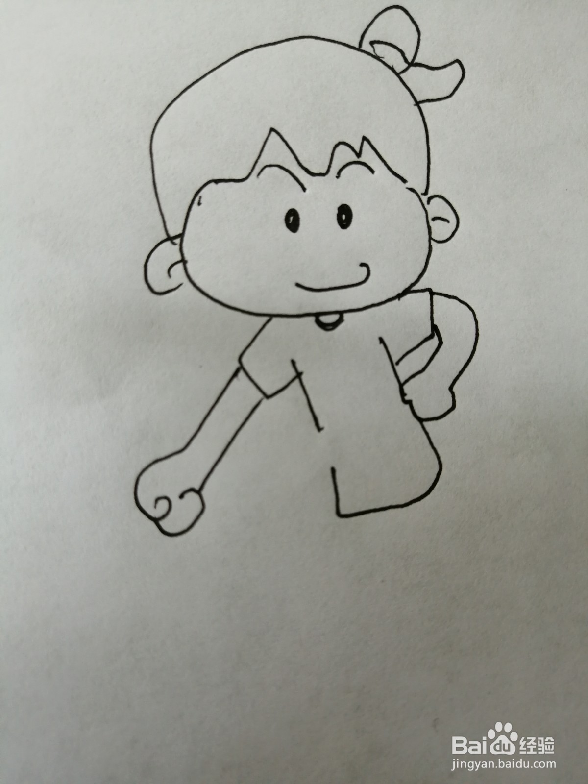 拿着棍子的小孩怎么画