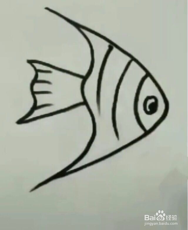 简笔画小金鱼的画法