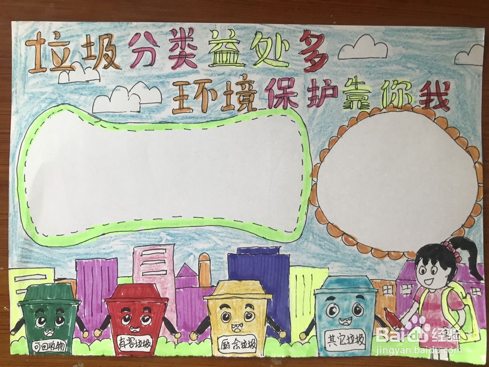 垃圾分类益处多,环境保护靠你我手抄报
