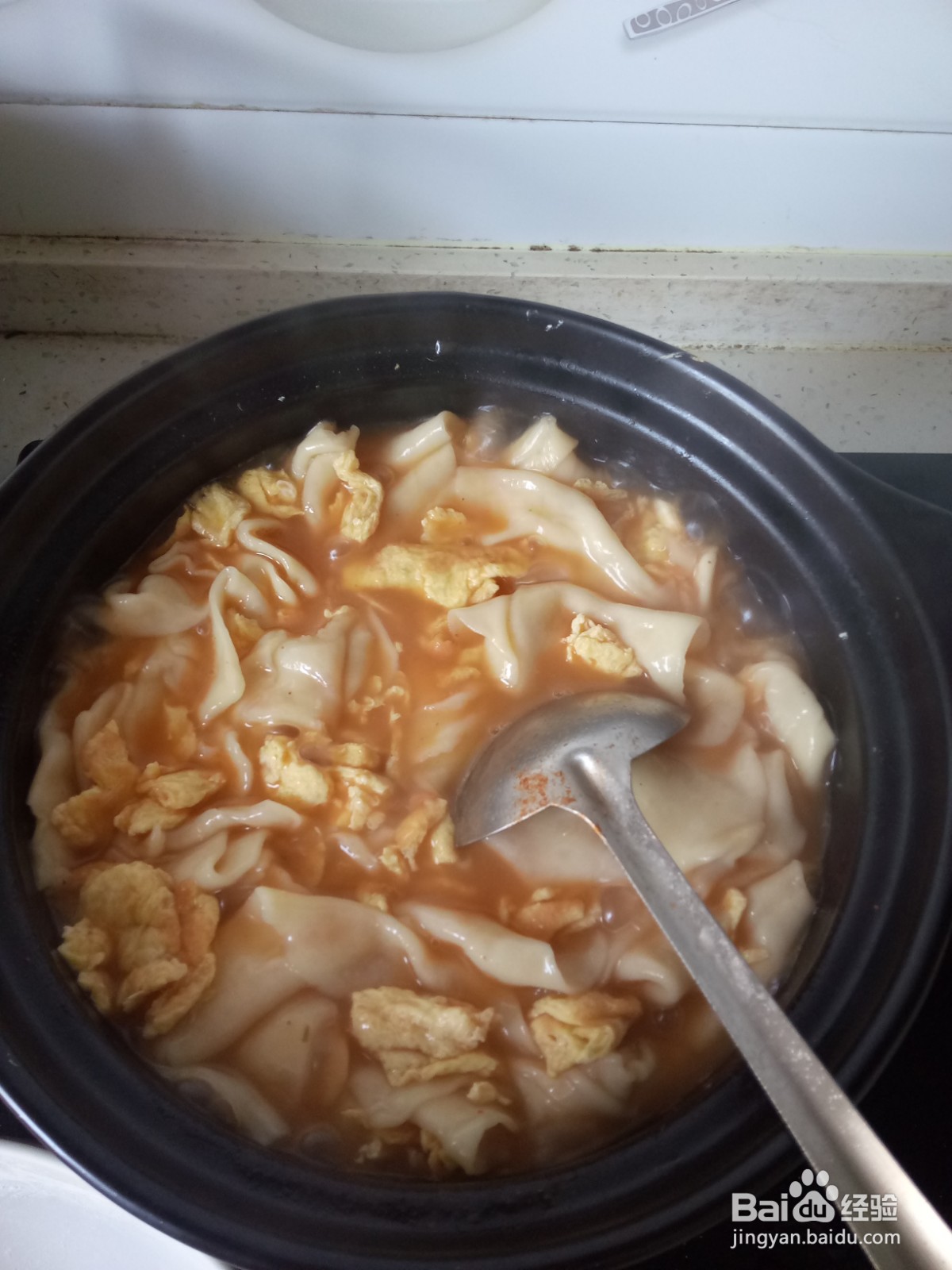 番茄酱鸡蛋面片汤