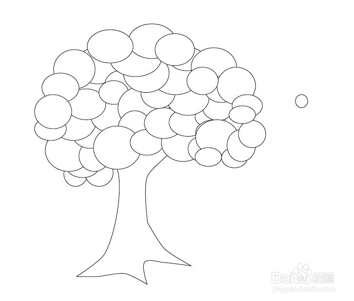 ai绘制一棵扁平苹果树的方法