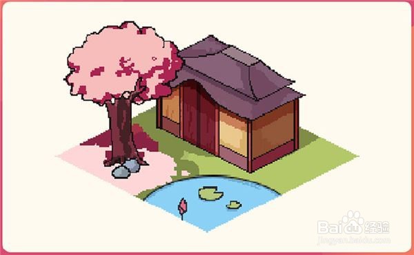 PS怎么绘制古风像素插画?