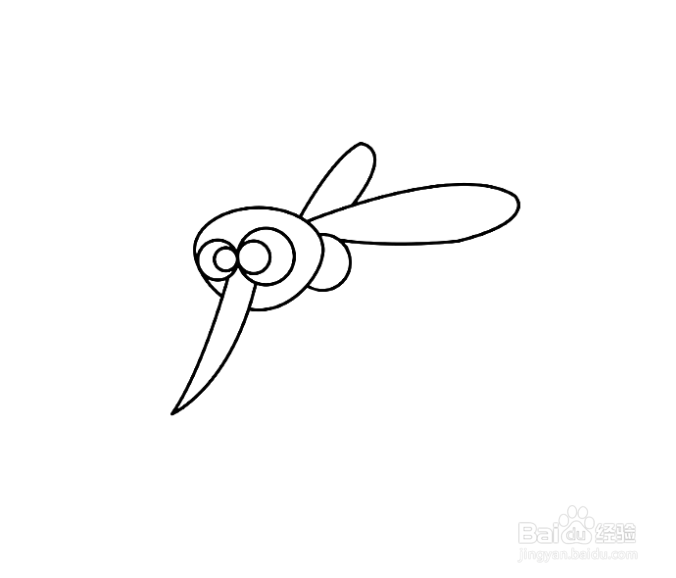 如何画蚊子的简笔画