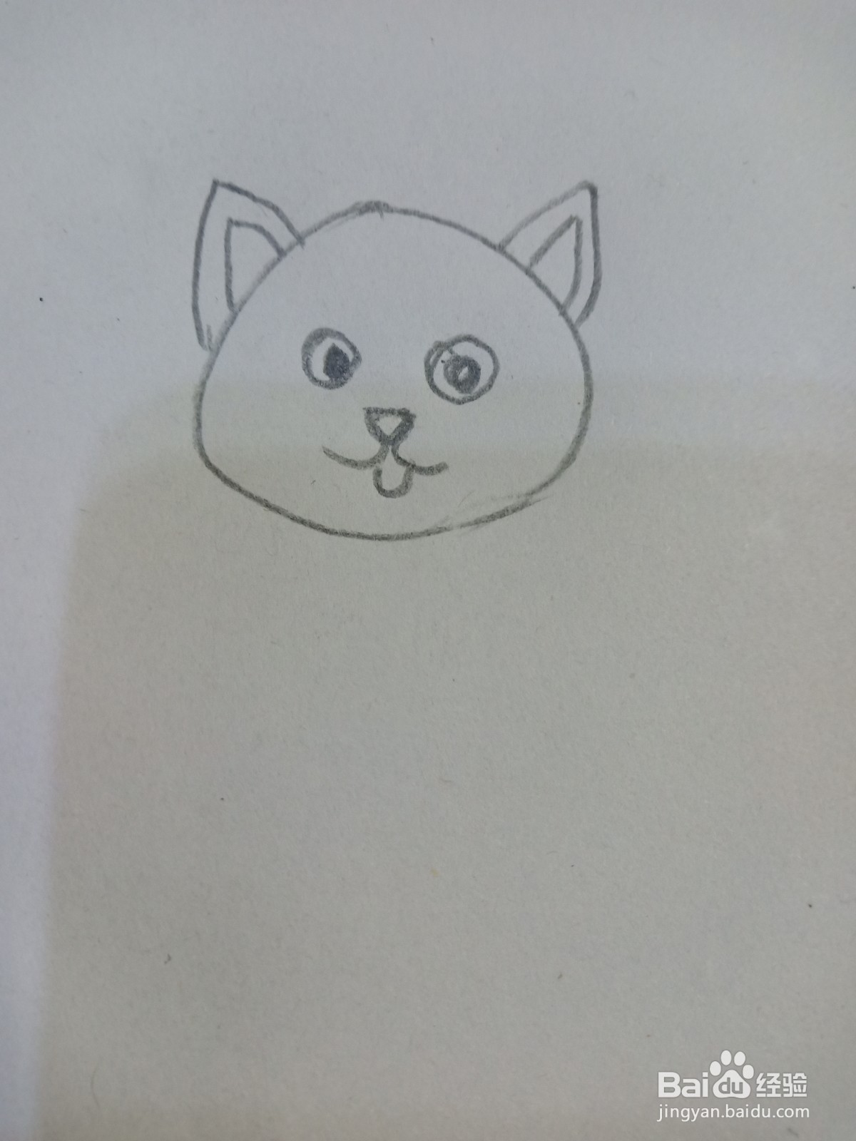 带铃铛小猫的简笔画