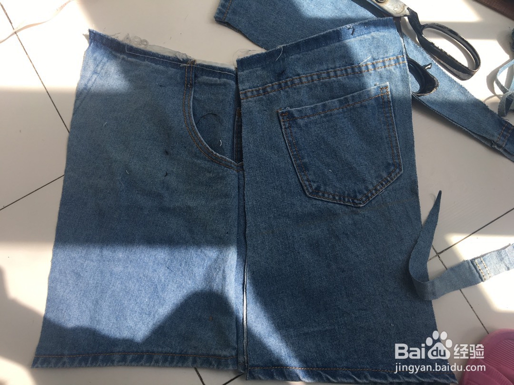 简单的牛仔短裤肩手提包