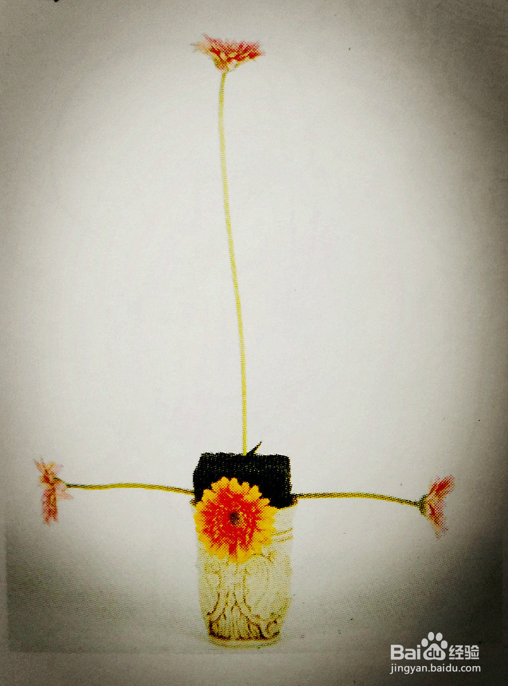 怎样插制三角形的花型