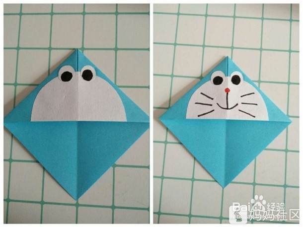 彩纸手工 书签叮当猫