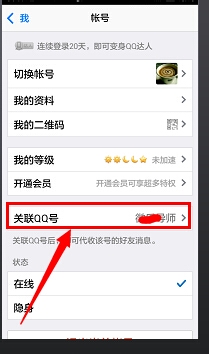 手机QQ怎么置顶关联QQ号的消息