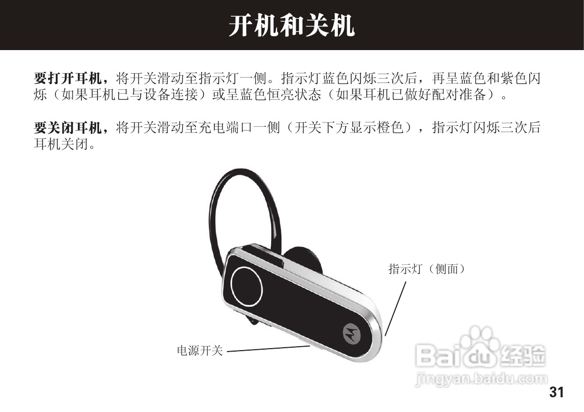 摩托罗拉H620蓝牙耳机使用说明书:[4]