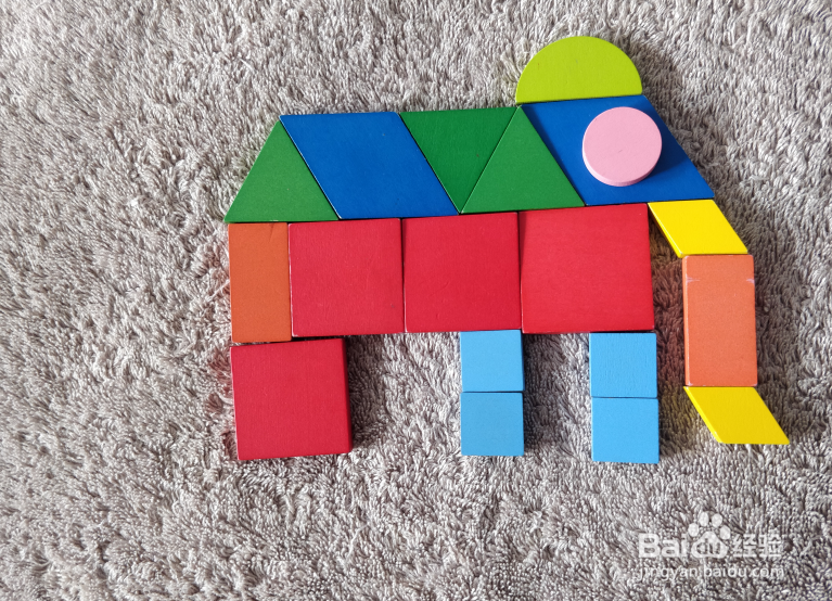 用蒙氏积木怎样拼一只大象？