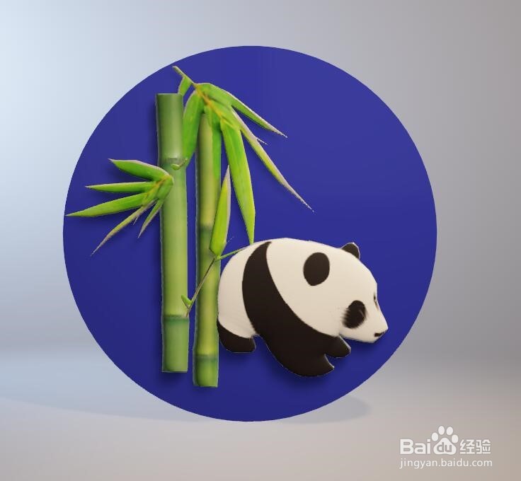 <b>“熊猫戏竹”浮雕画</b>