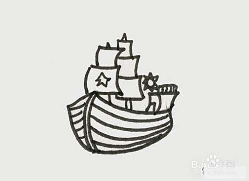 古代的船怎么画简笔画