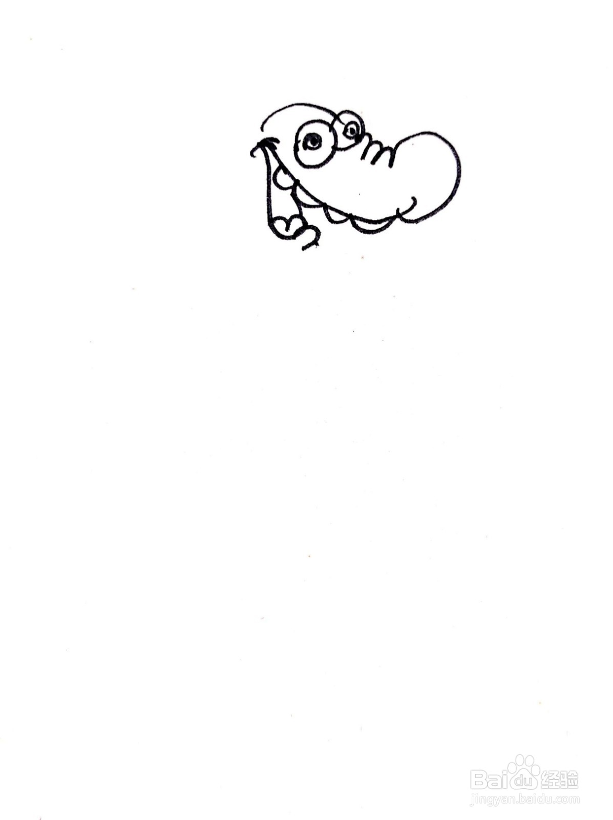 精神抖擞的小恐龙线描画怎么画
