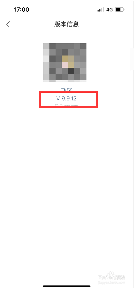 飞猪怎么查看版本号
