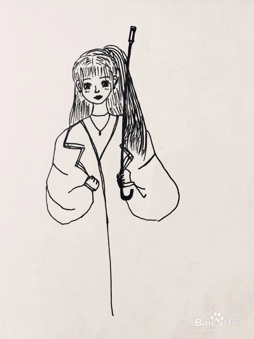 dxdll手绘之打伞的女孩