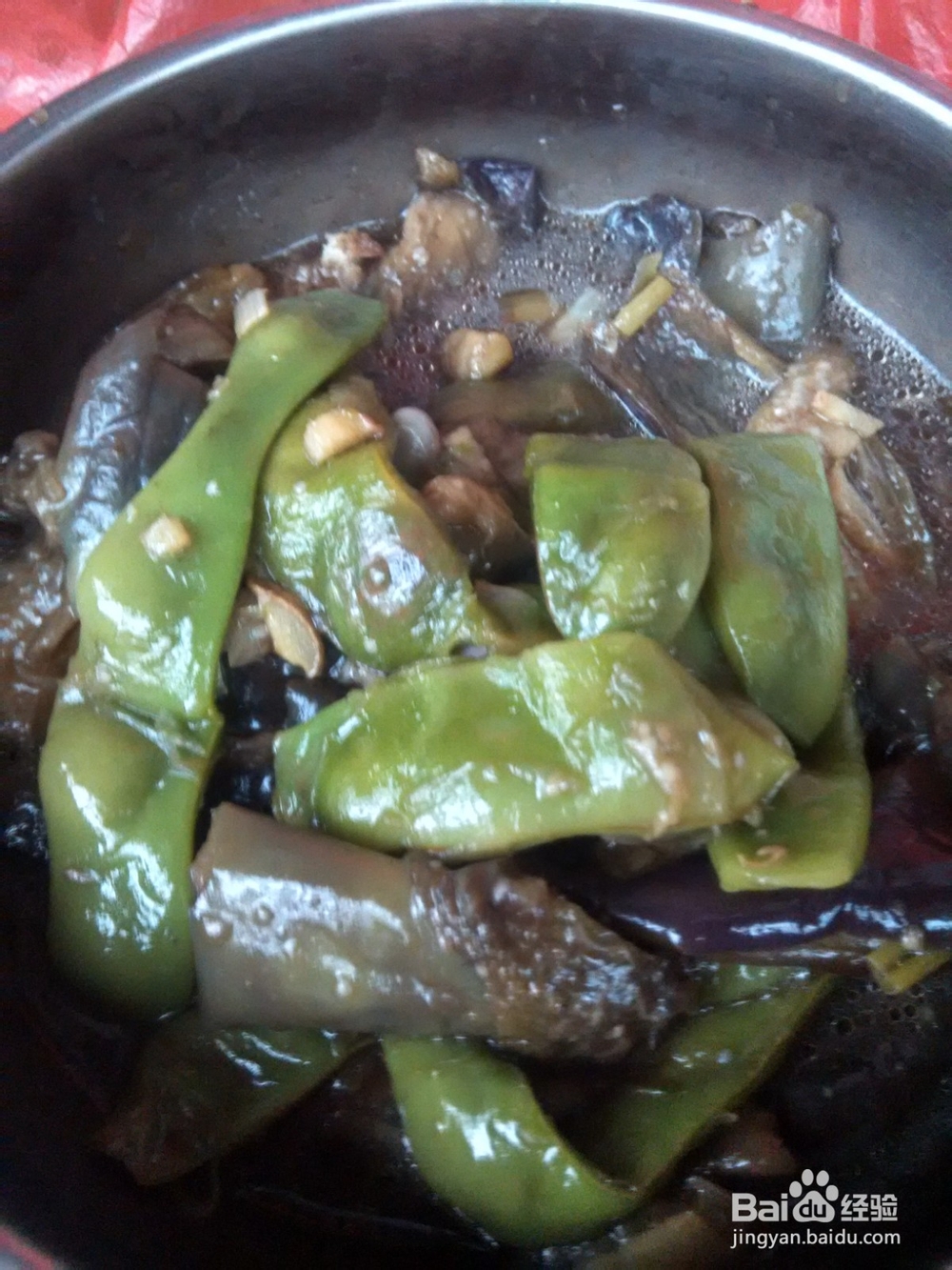 葱姜爆豆角茄子