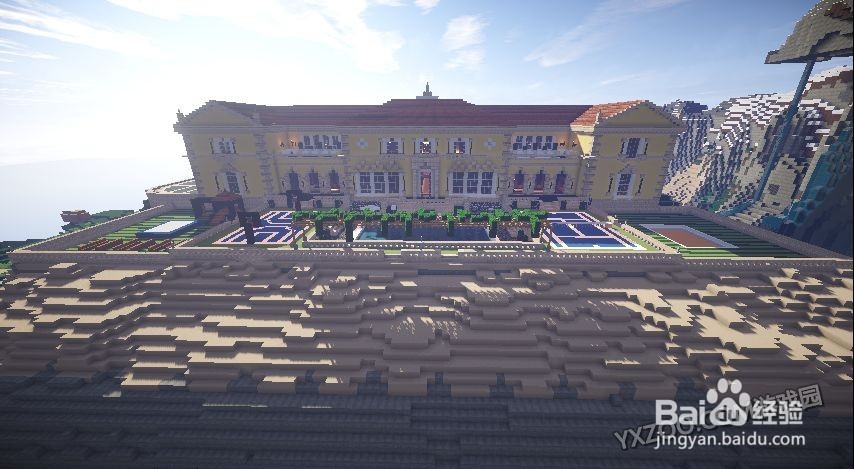 我的世界如何做悬崖大别墅