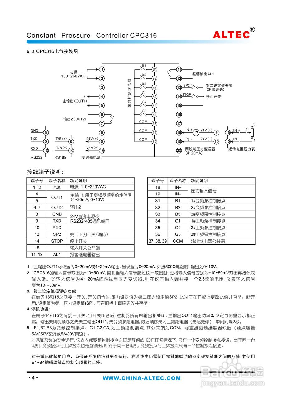 亚特克CPC316变频恒压供水控制器使用说明书:[1]