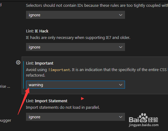 Visual Studio Code怎么设置有重大影响为警告
