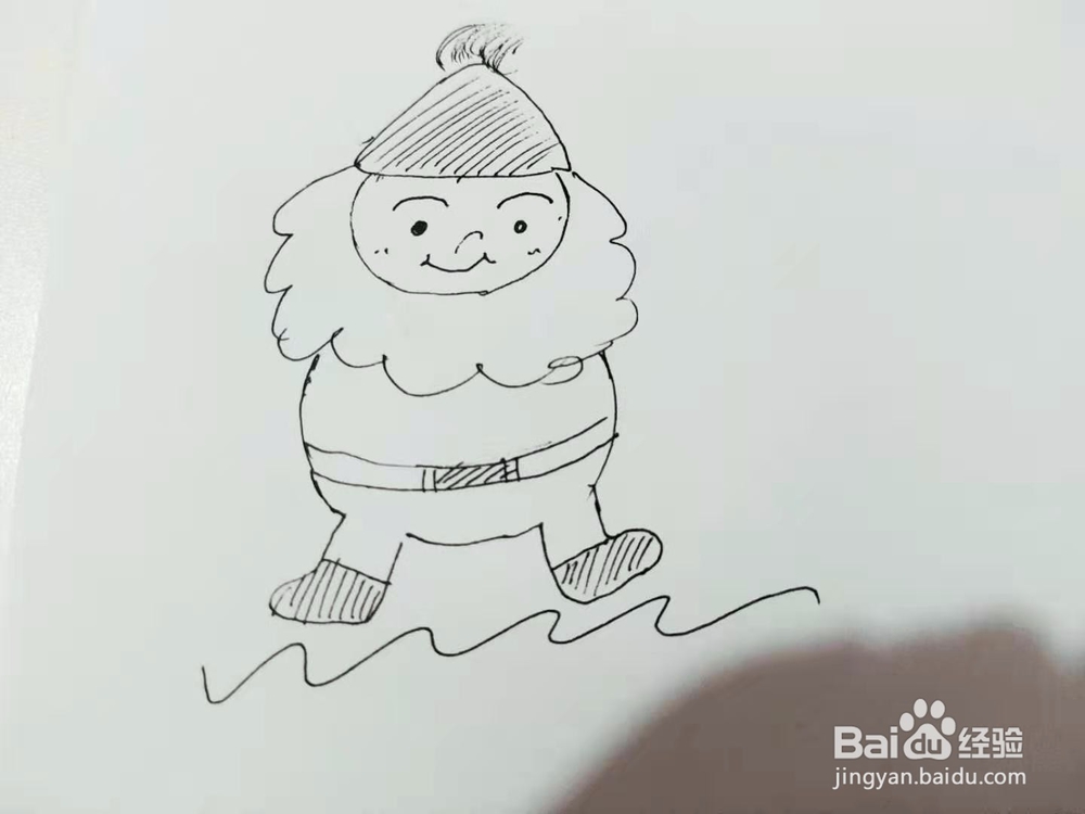 怎么教孩子画圣诞老人简笔画