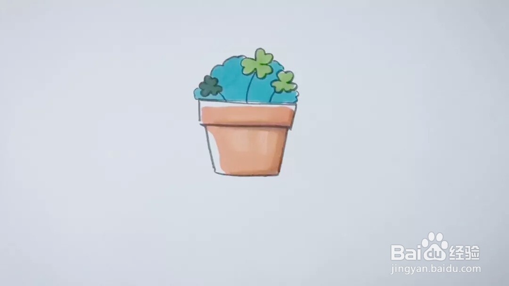 怎么画盆栽三叶草
