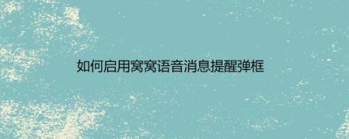 如何启用窝窝语音消息提醒弹框