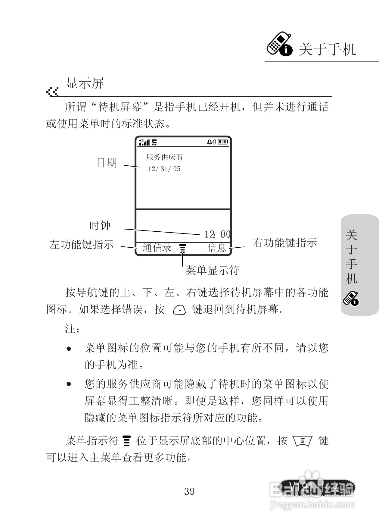 摩托罗拉V191手机使用说明书:[4]