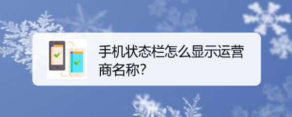 手机状态栏怎么显示运营商名称