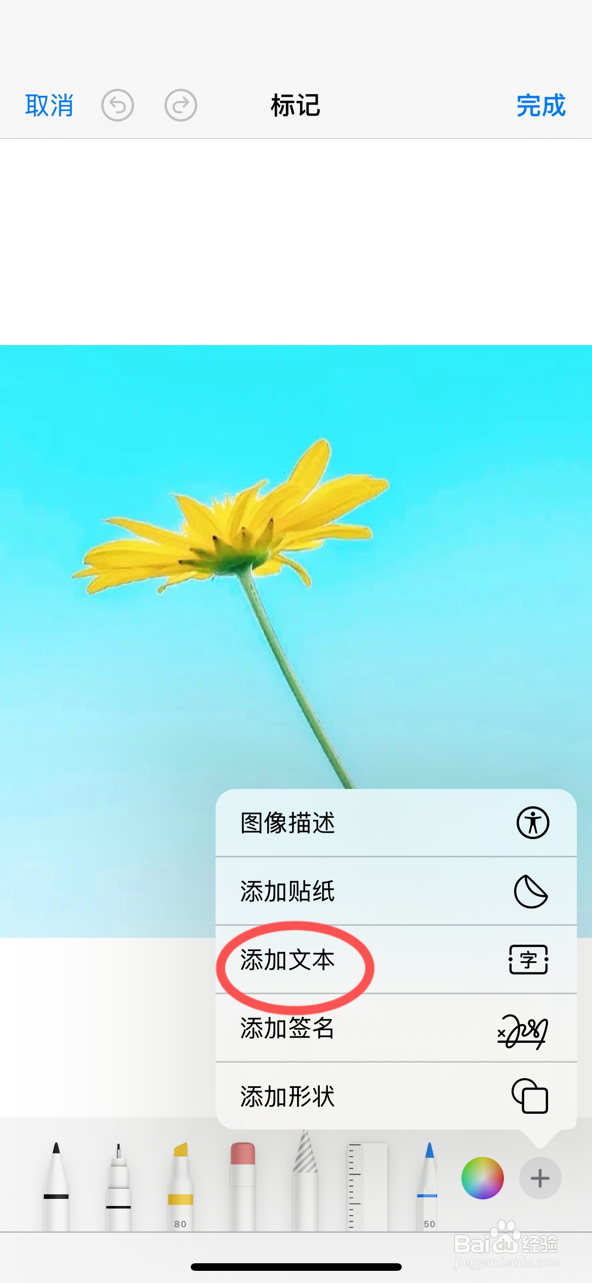 苹果怎么在图片上写字