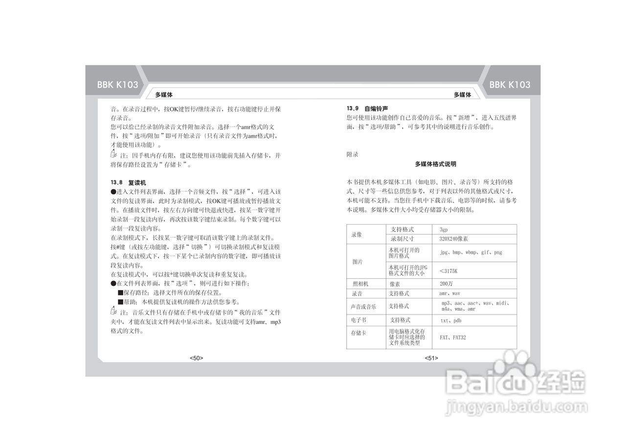 步步高K103手机使用说明书:[4]