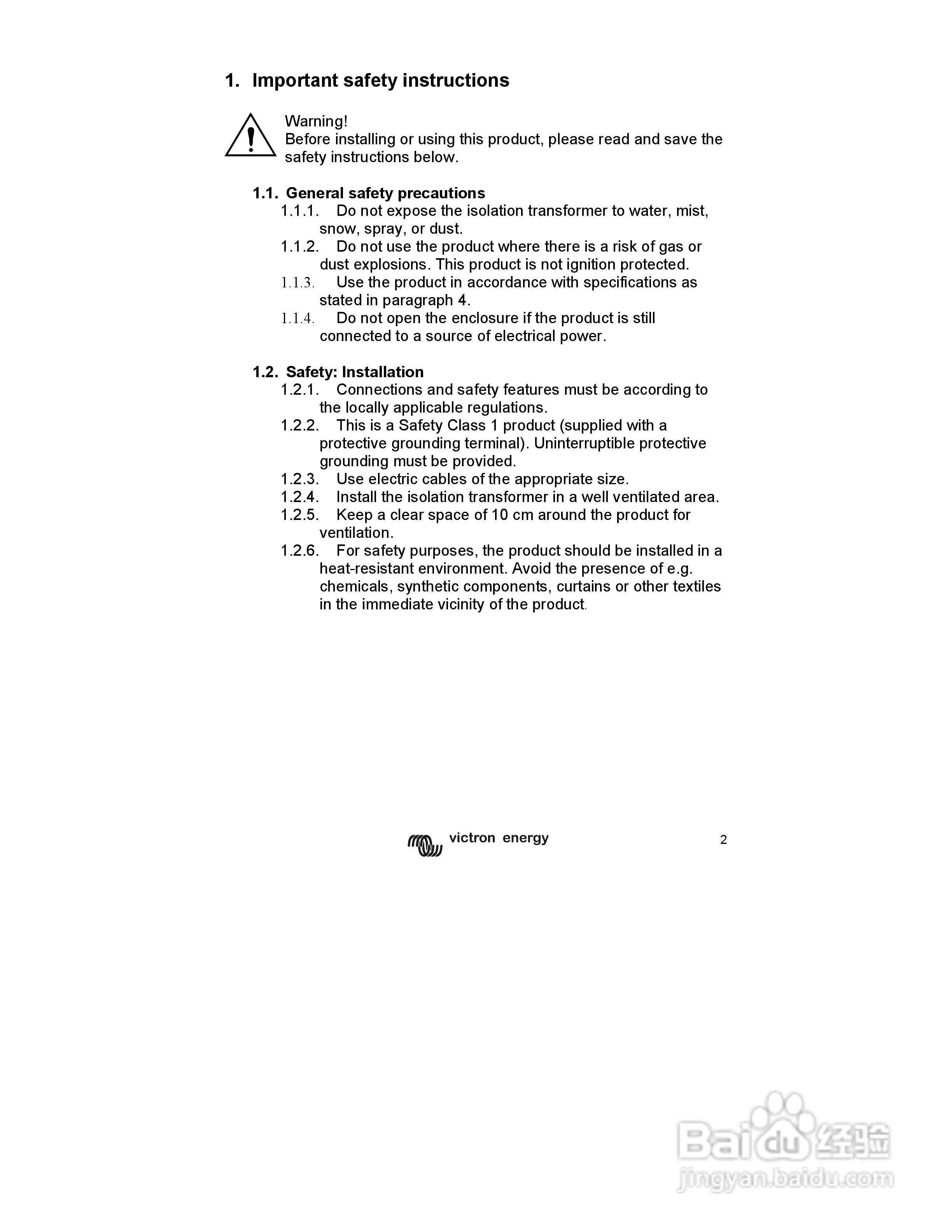 1800/3600,115/230V 隔离变压器用户手册:[1]