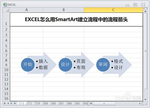 EXCEL怎么用SmartArt建立流程中的流程箭头