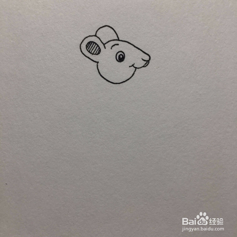 如何画一只玩溜冰鞋的小老鼠简笔画？