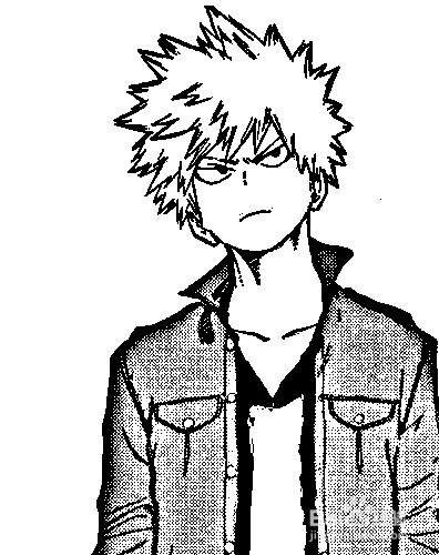 简笔画动漫人物爆豪胜己的画法