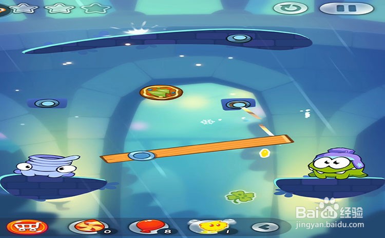 手机游戏割绳子2关卡4-1、关卡4-2三星攻略