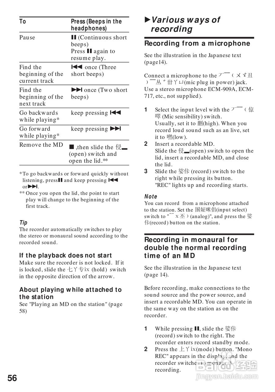 SONY MZ-R4ST MD随身听使用说明书:[6]