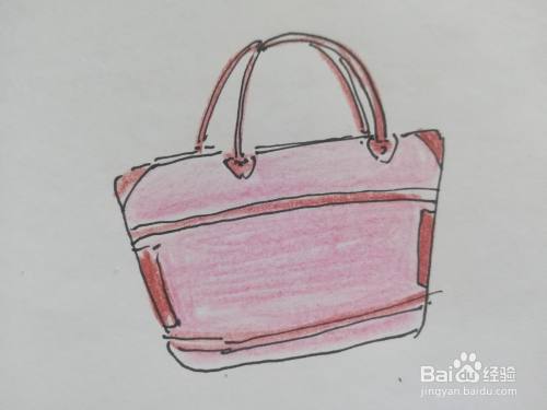 怎么画粉色的手提包
