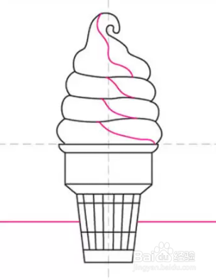如何画蛋筒冰淇淋