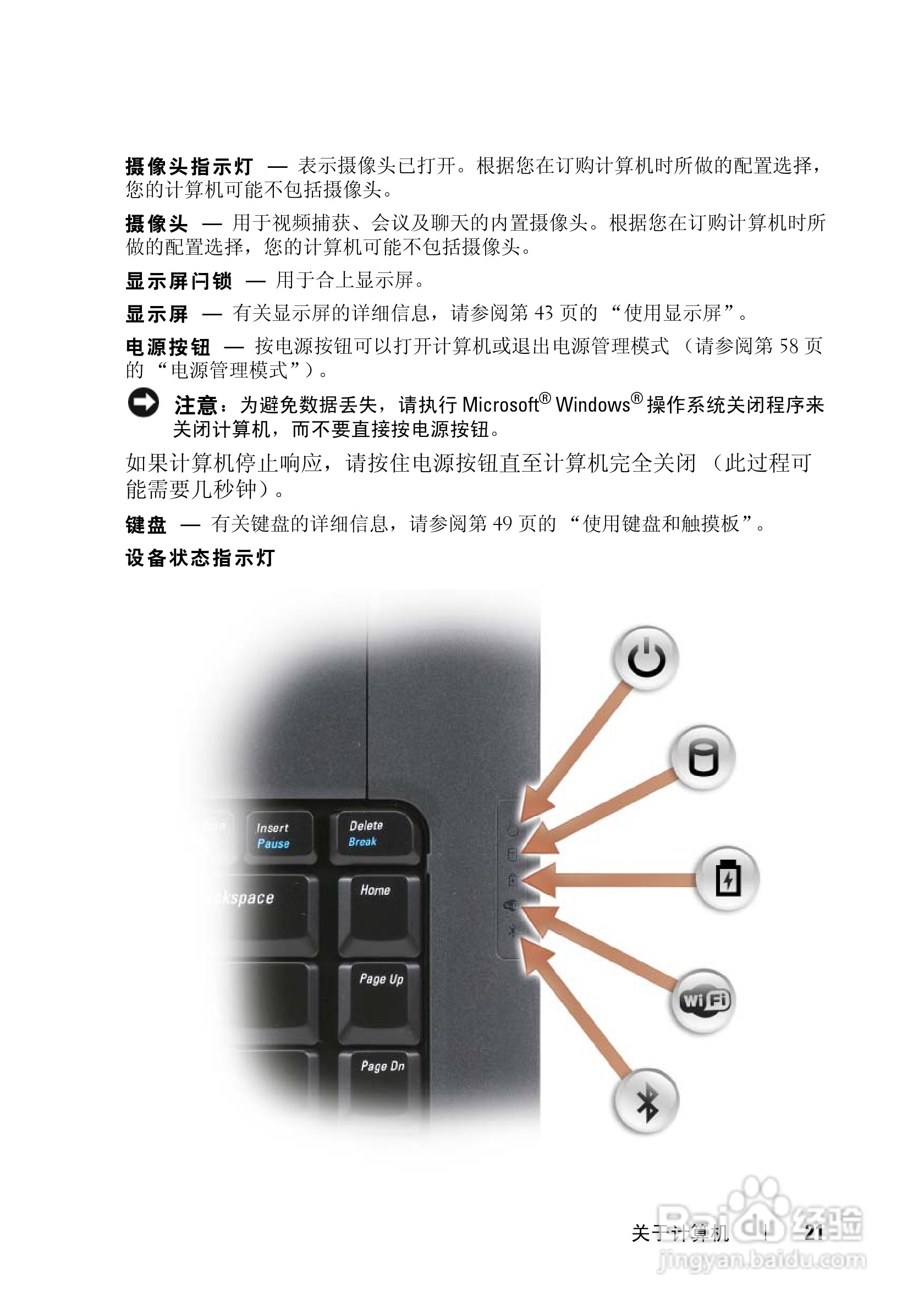 戴尔Vostro 1500笔记本电脑使用说明书:[3]