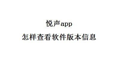 悦声app怎样查看软件版本信息