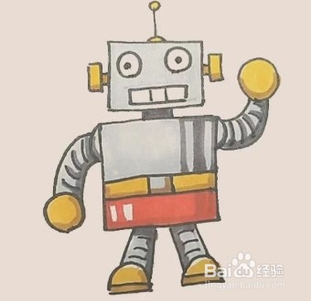 怎么画出卡通版的机器人