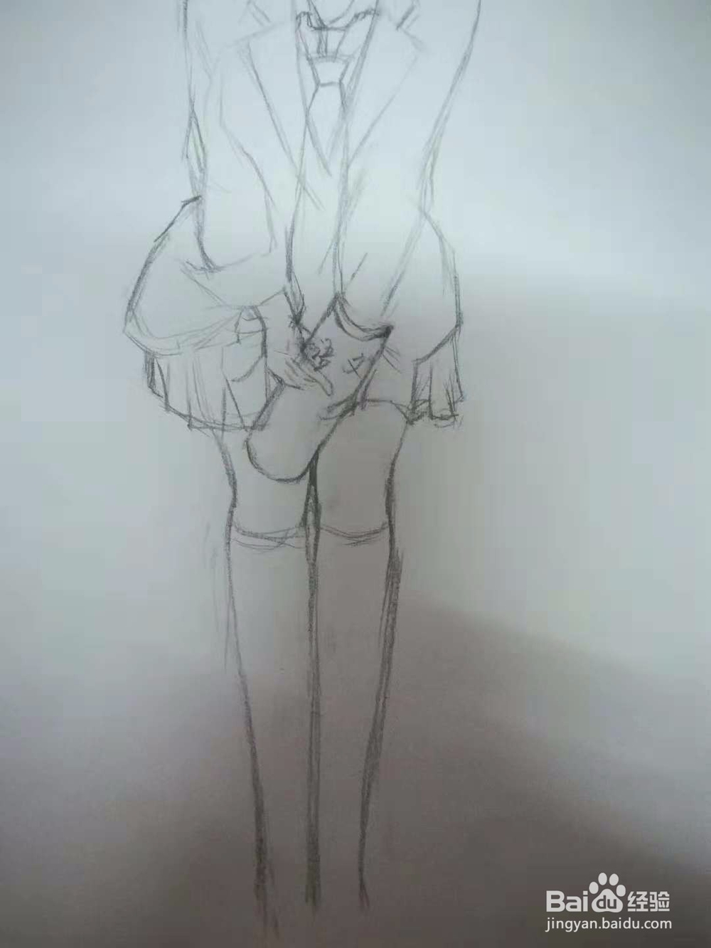 可爱漫画女学生线稿手绘教程