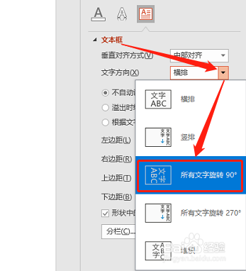 PPT 如何将图形中所有文字旋转90度？